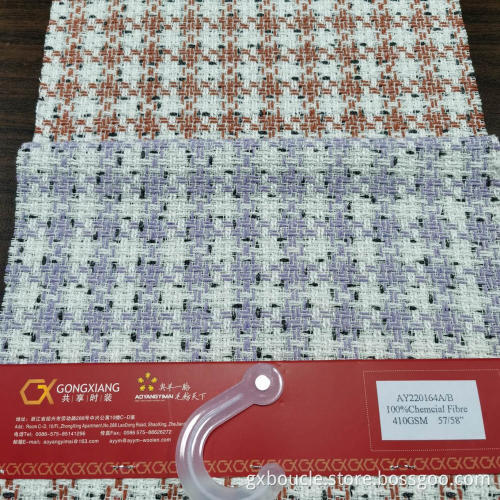 Boucle style houndstooth checked design fabric